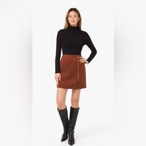 NWT Parker Brown Mini Skirt with Zipper